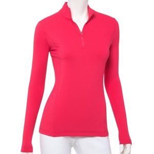 EPNY women's golf long sleeve zip mock polo